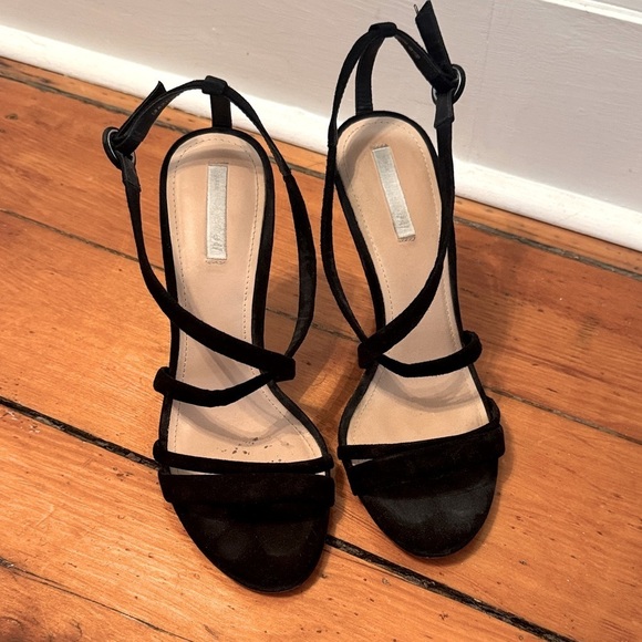 H&M Shoes - H&M // Elegant Black Suede Strappy Women's Heels